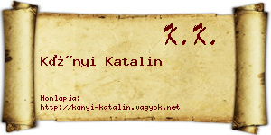 Kányi Katalin névjegykártya